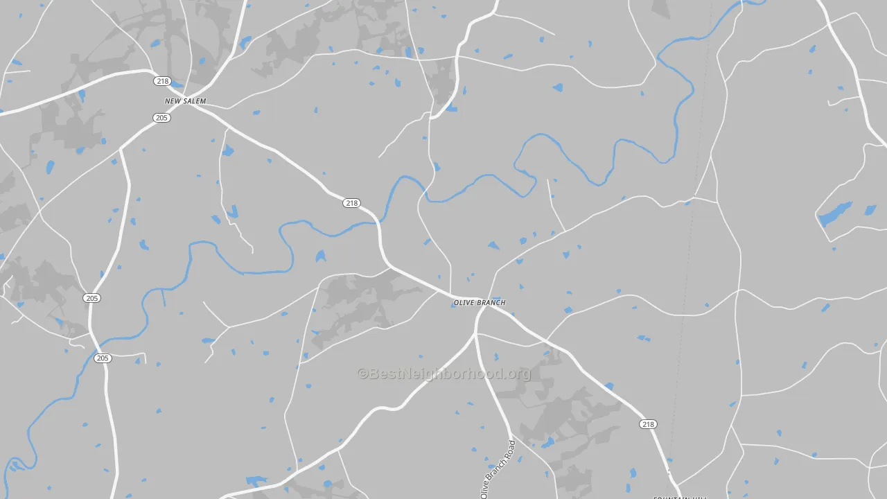 Transit Grade map of Olive Branch, NC