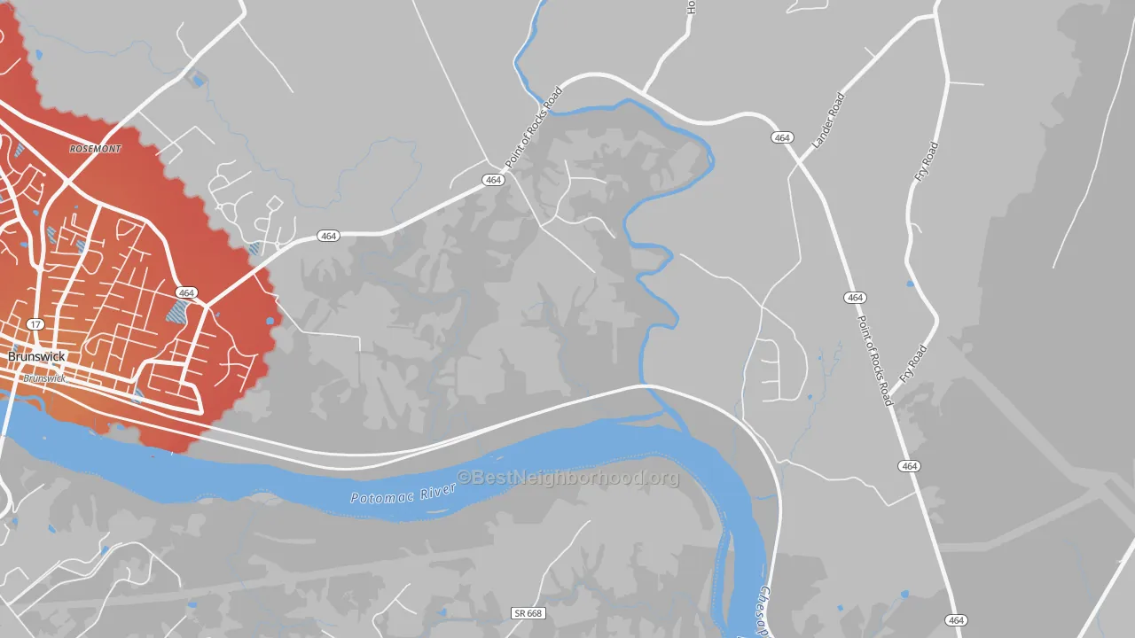 Transit Grade map of Olive, MD