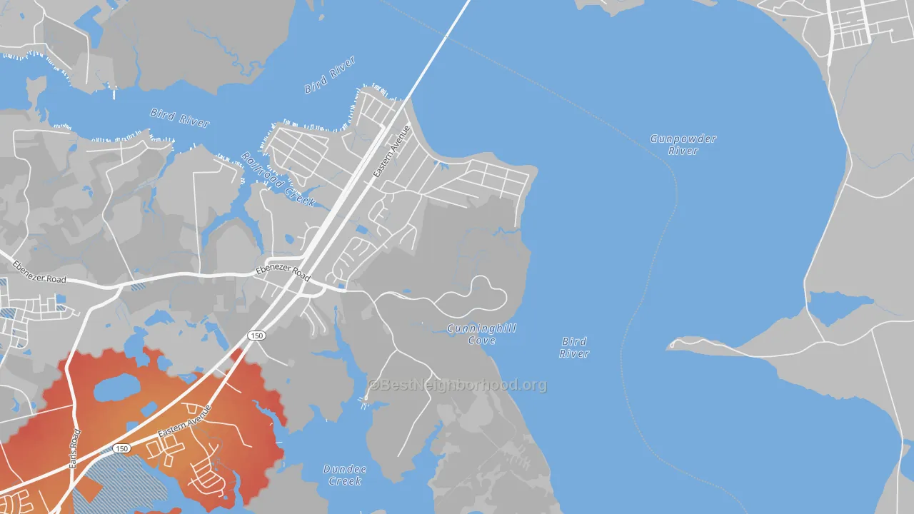 Transit Grade map of Oliver Beach, MD