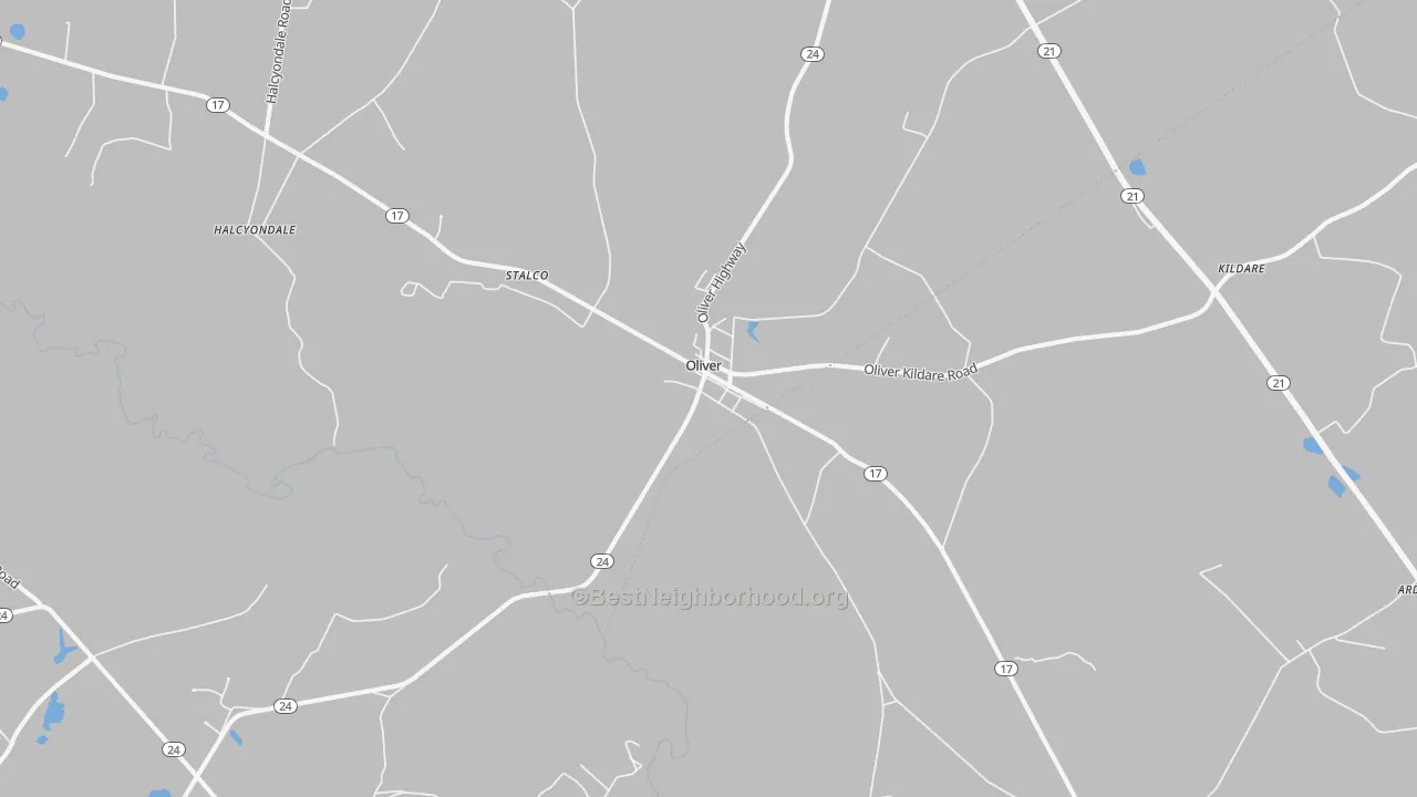 Transit Grade map of Oliver, GA