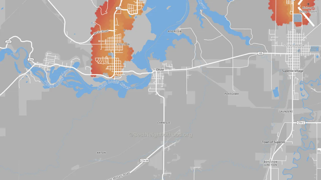 Transit Grade map of Oliver, WI