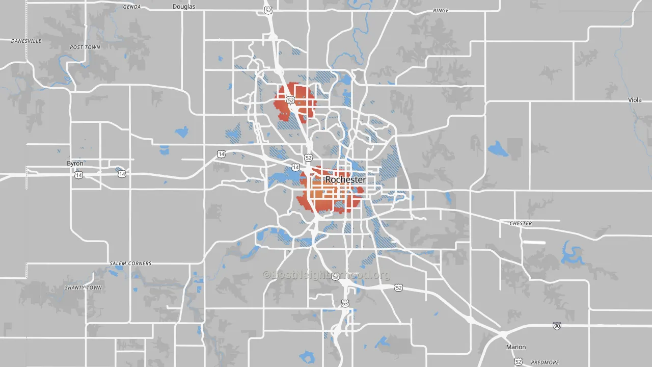 Transit Grade map of Olmsted County, MN