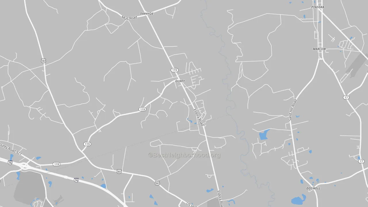 Transit Grade map of Olney, GA