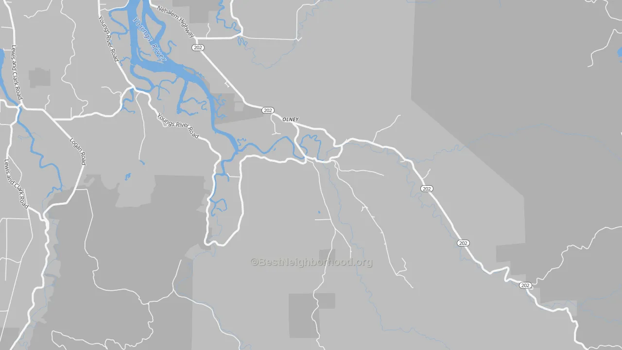 Transit Grade map of Olney, OR