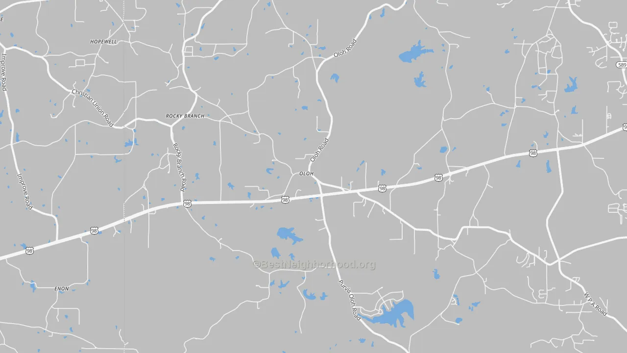 Transit Grade map of Oloh, MS