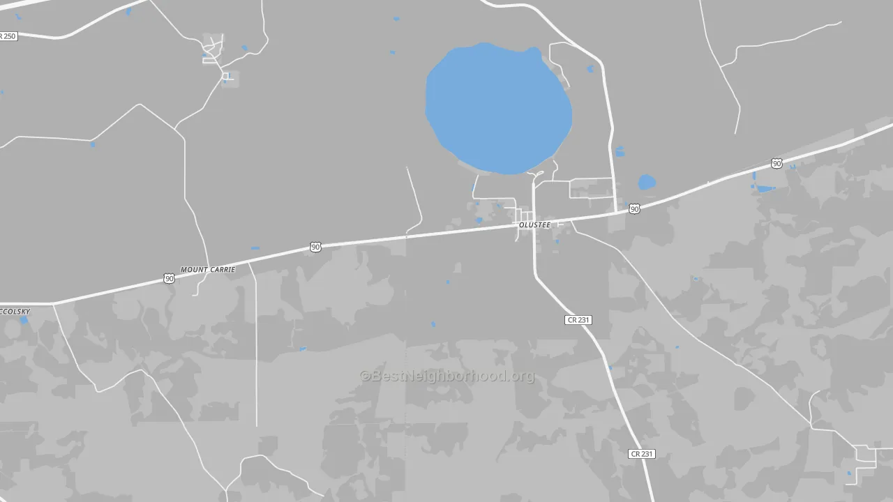 Transit Grade map of Olustee, FL