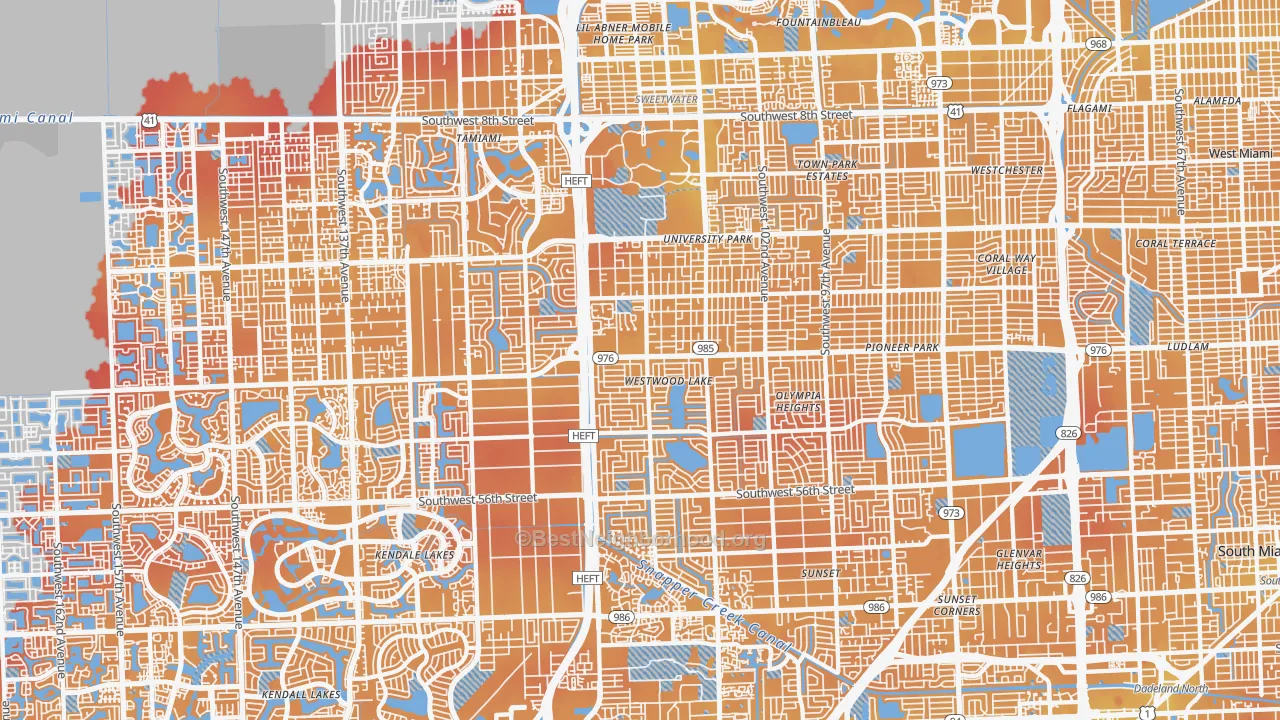 Transit Grade map of Olympia Heights, Miami, FL