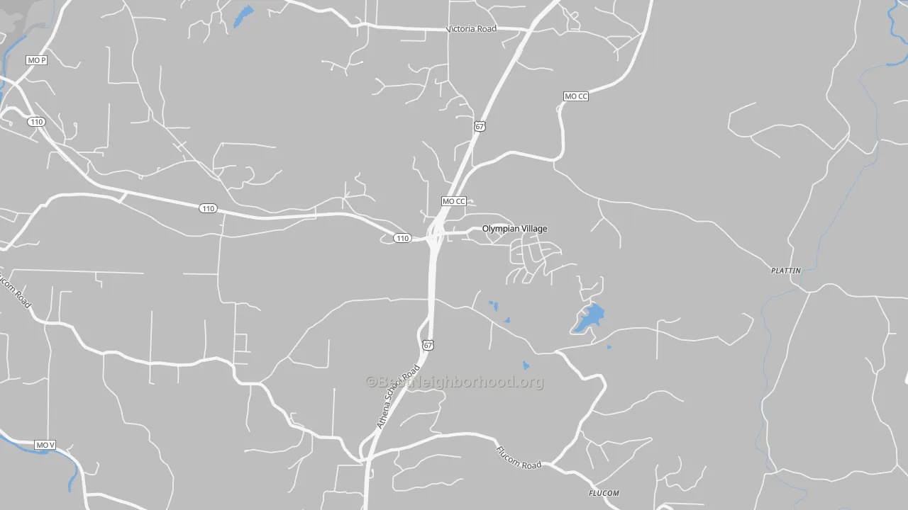 Transit Grade map of Olympian Village, MO