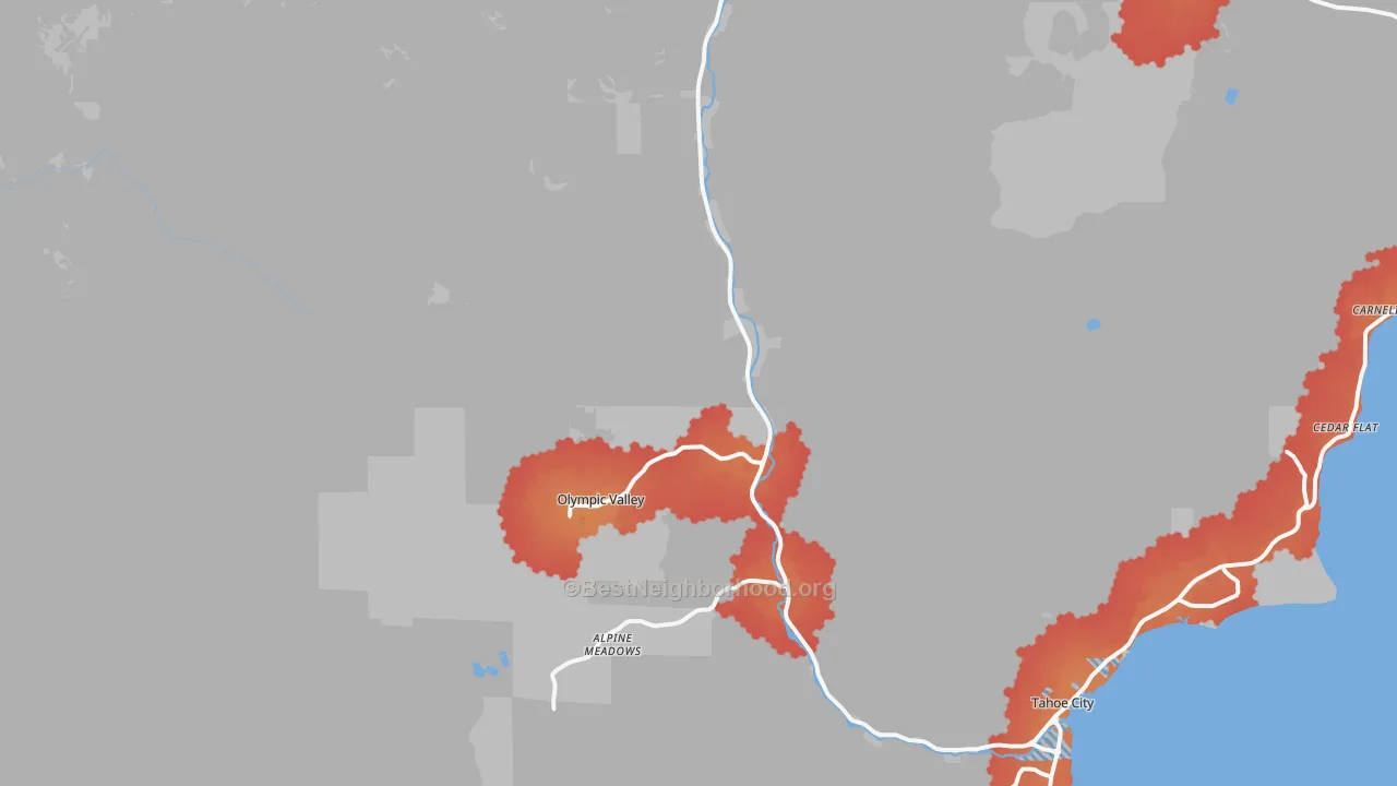 Transit Grade map of Olympic Valley, CA
