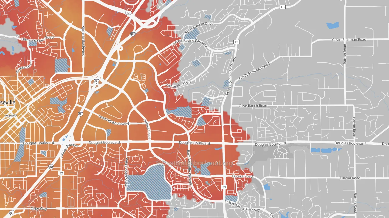 Transit Grade map of Olympus Pointe, Roseville, CA