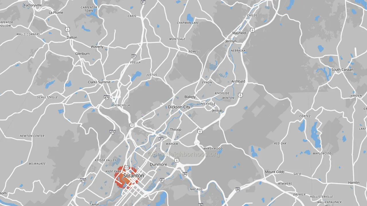 Transit Grade map of Olyphant, PA