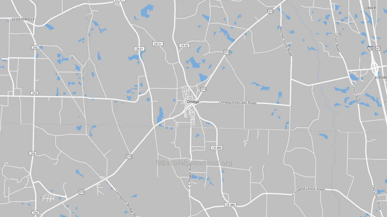 Transit Grade map of Omega, GA