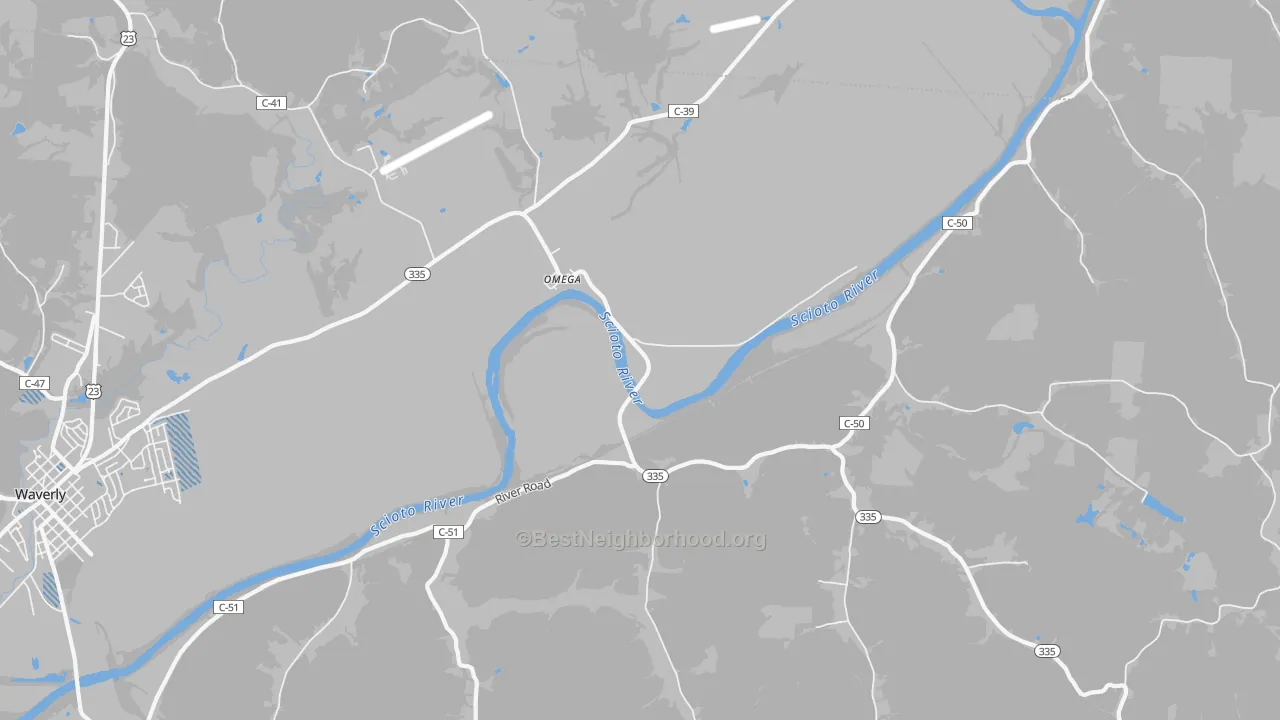 Transit Grade map of Omega, OH