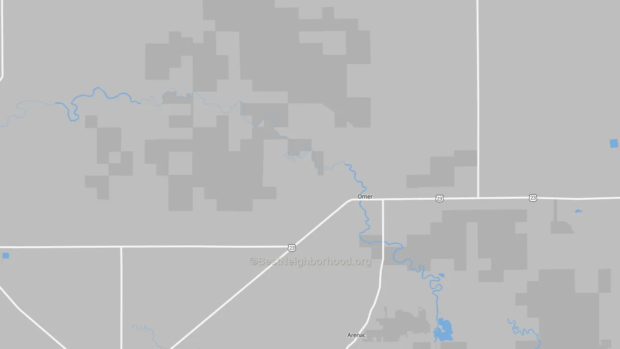Transit Grade map of Omer, MI