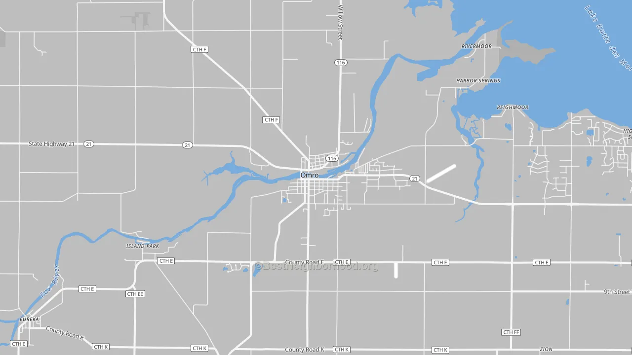 Transit Grade map of Omro, WI