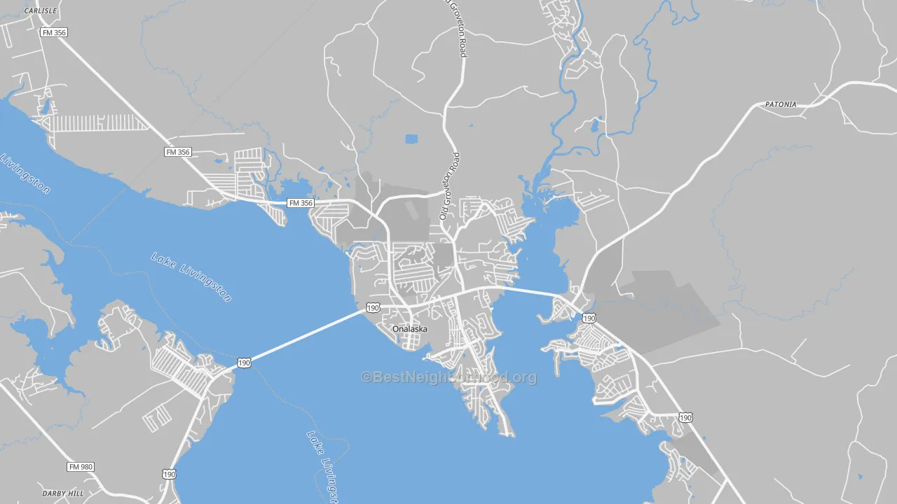 Transit Grade map of Onalaska, TX