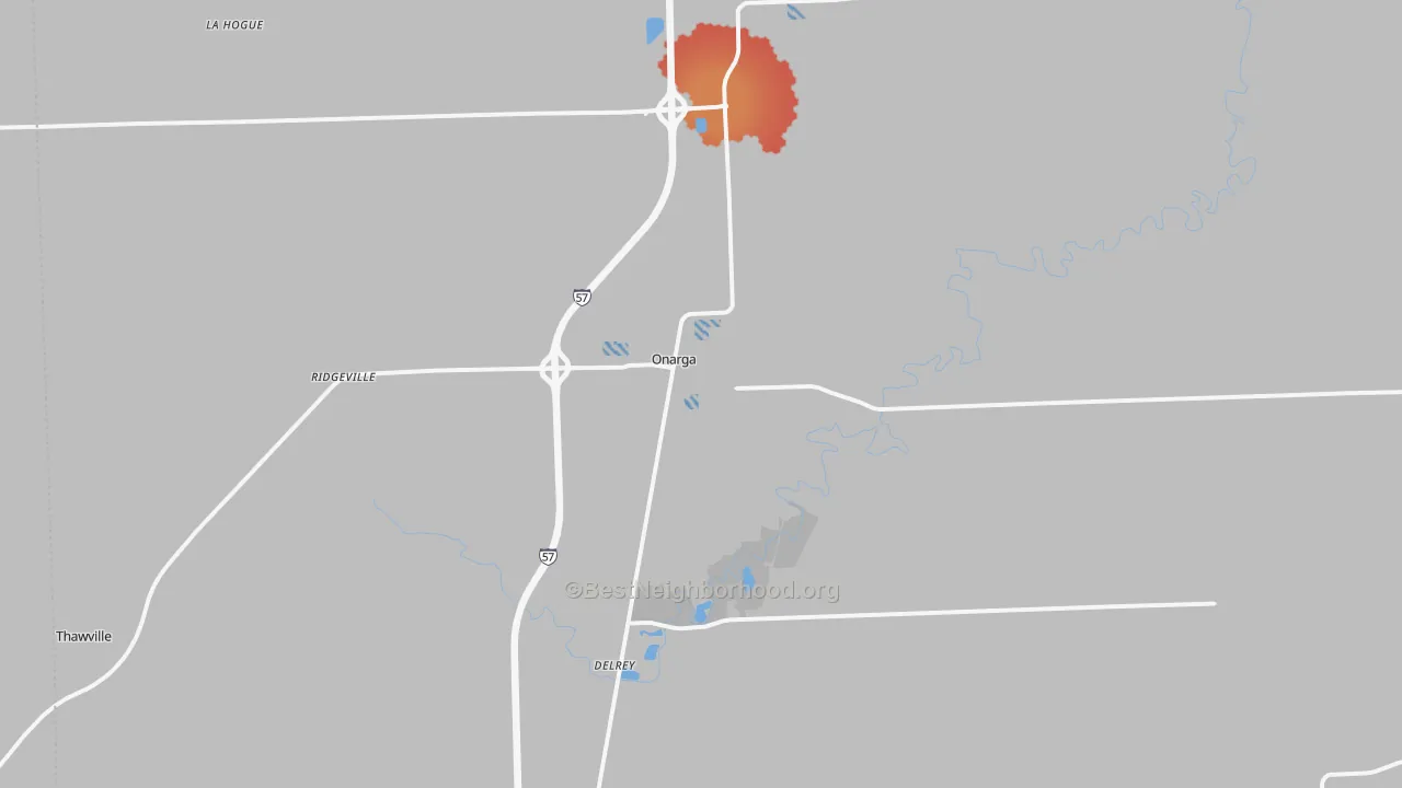 Transit Grade map of Onarga, IL