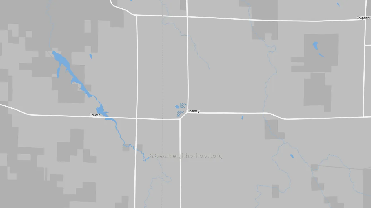 Transit Grade map of Onaway, MI