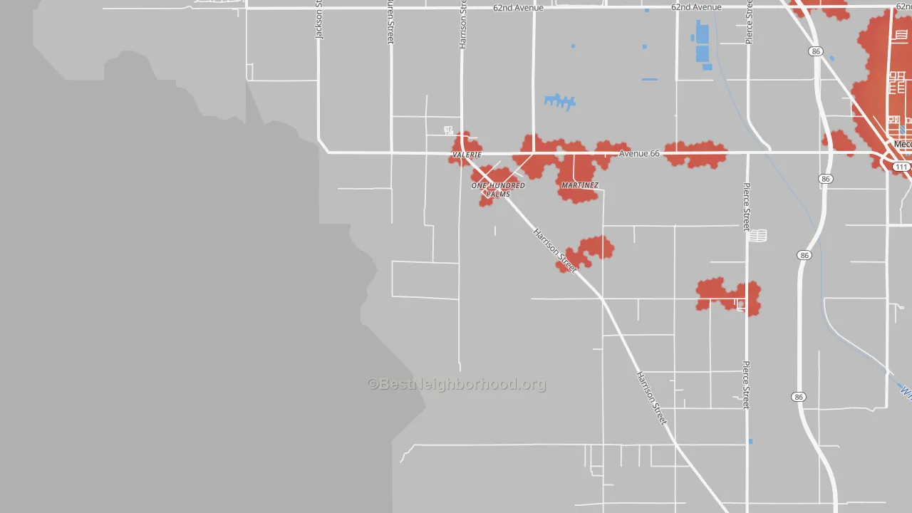 Transit Grade map of One Hundred Palms, CA