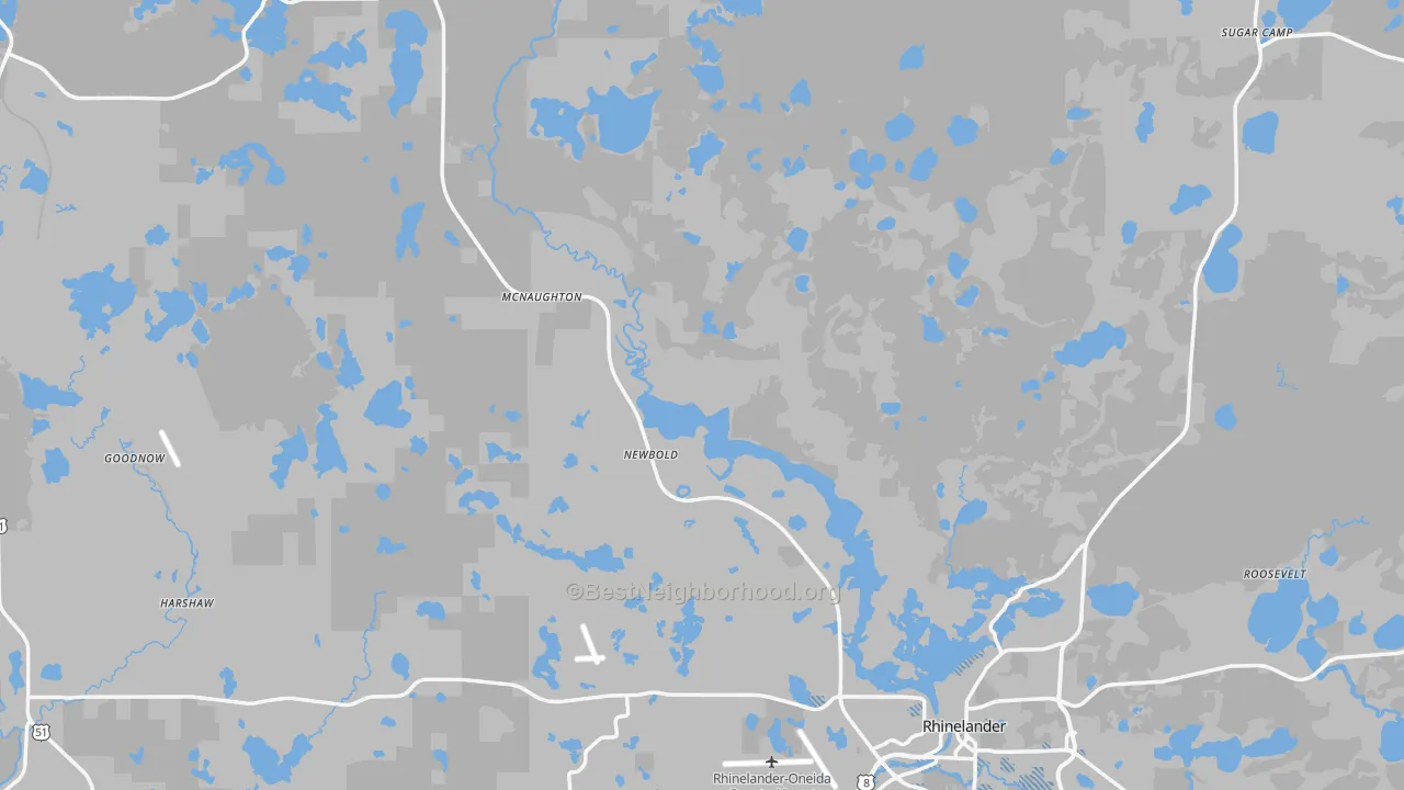 Transit Grade map of Oneida County, WI