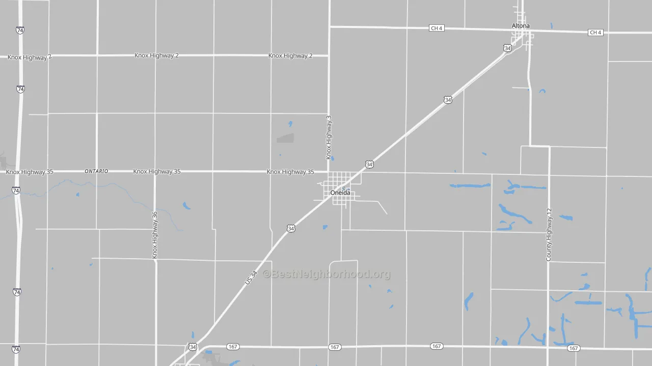 Transit Grade map of Oneida, IL