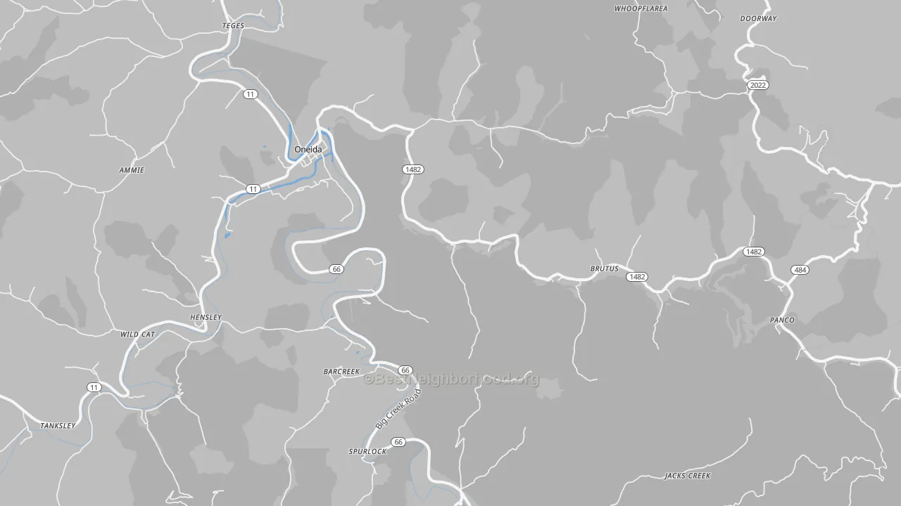 Transit Grade map of Oneida, KY