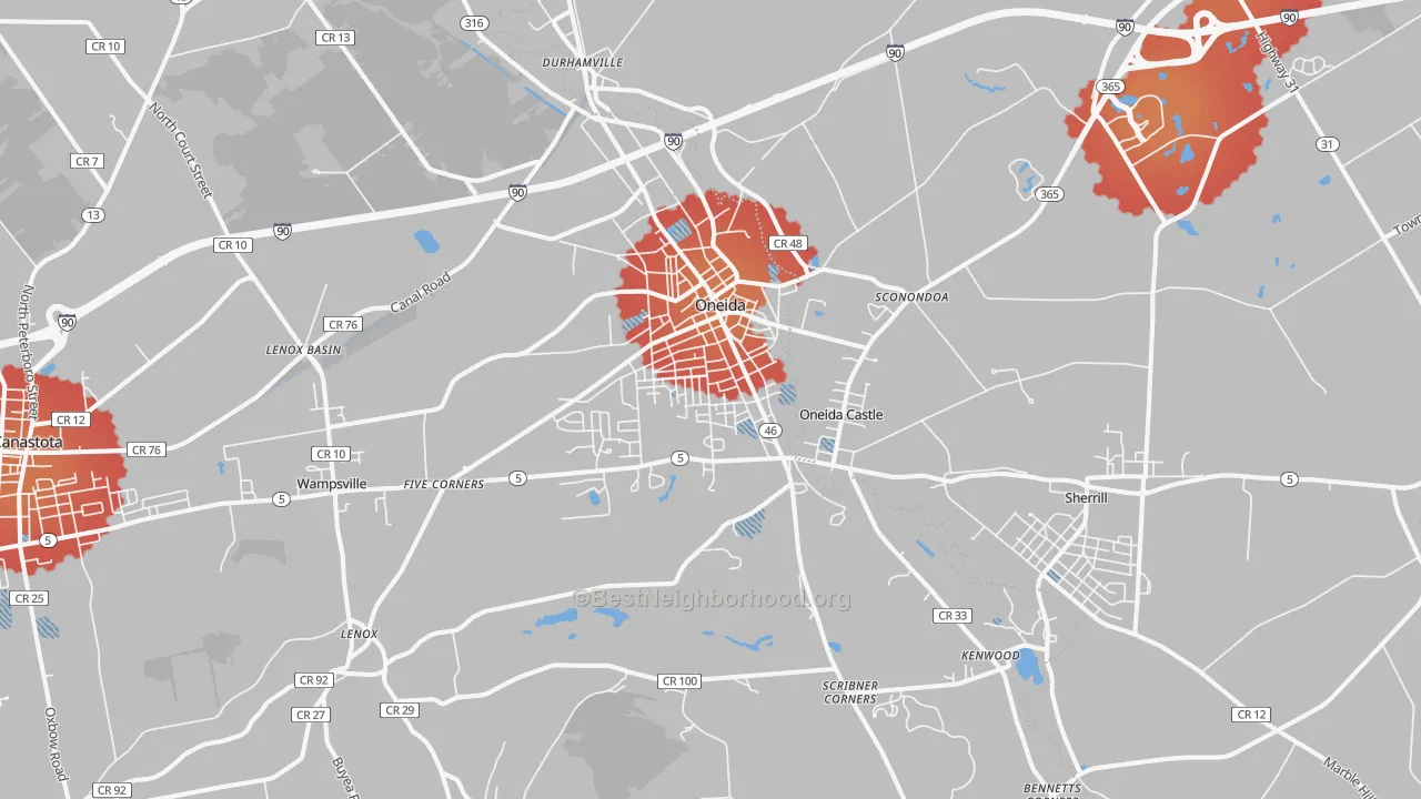 Transit Grade map of Oneida, NY