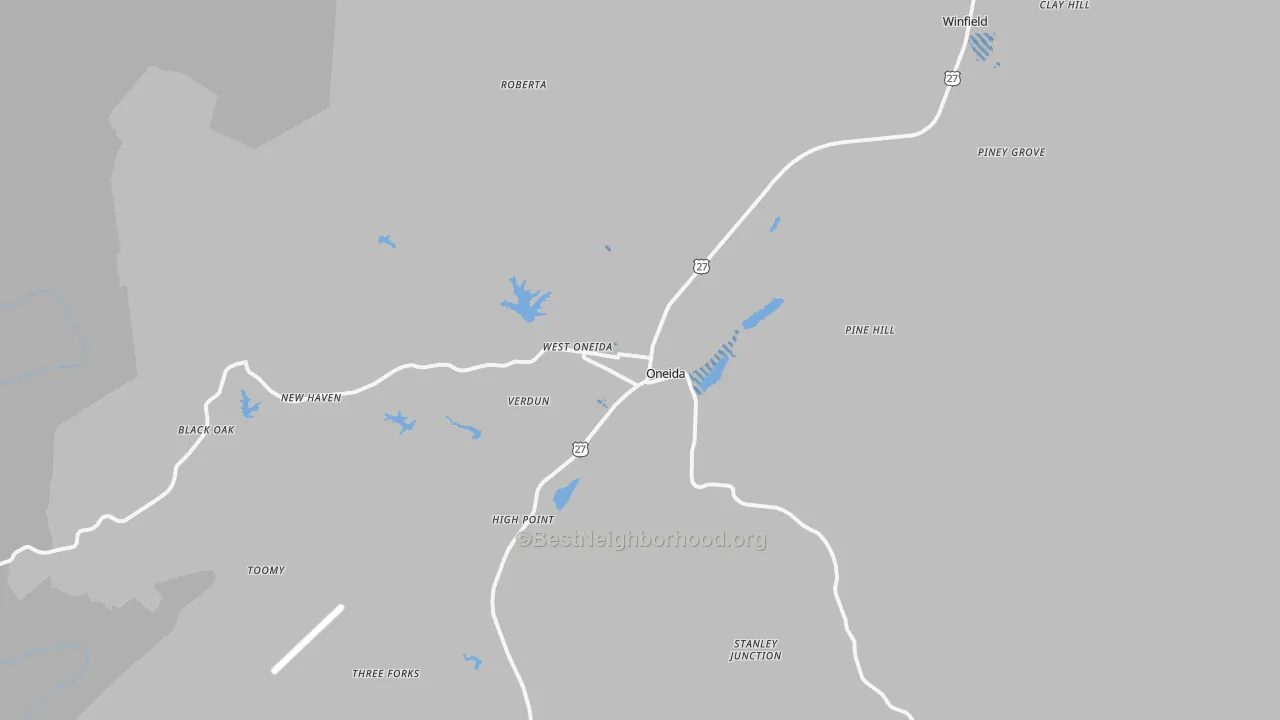 Transit Grade map of Oneida, TN