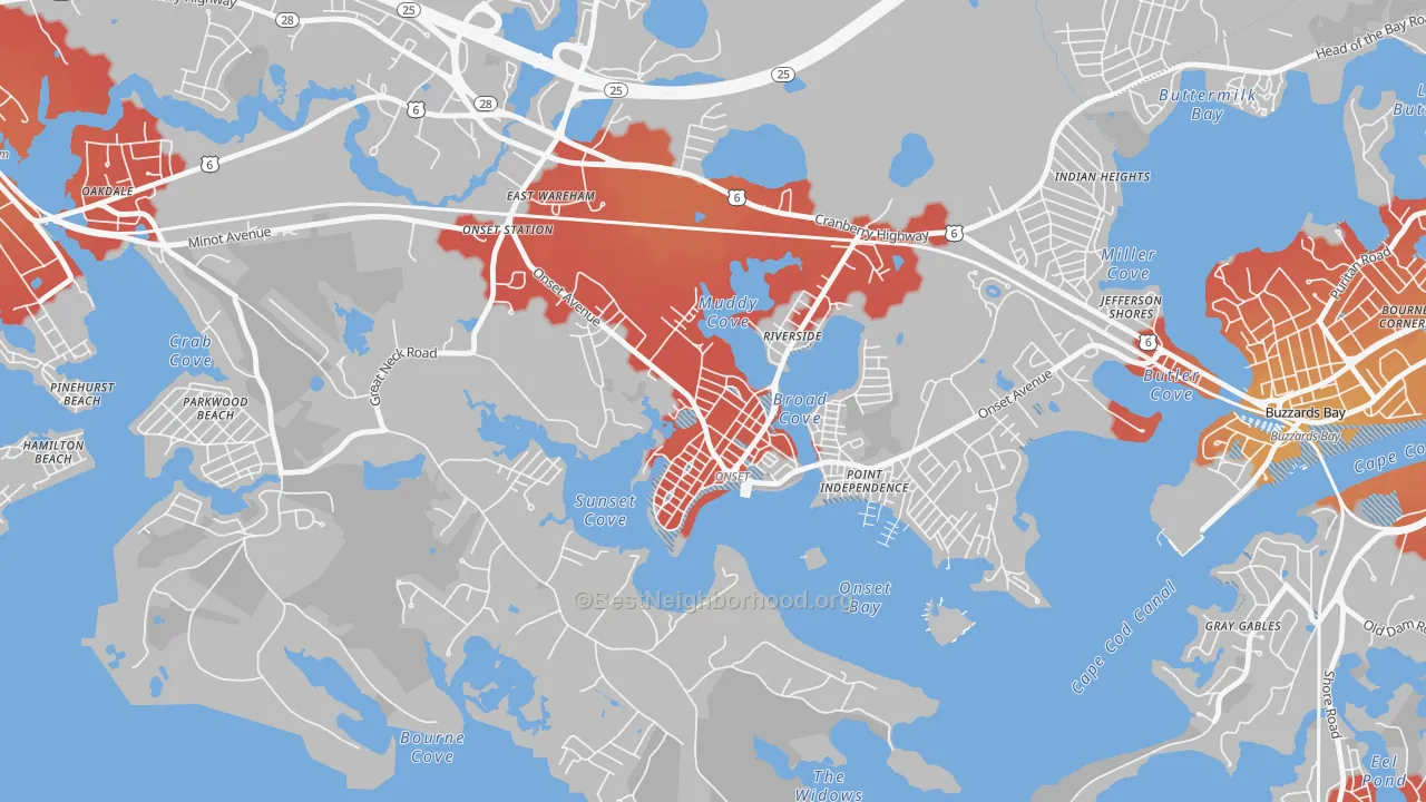 Transit Grade map of Onset, MA