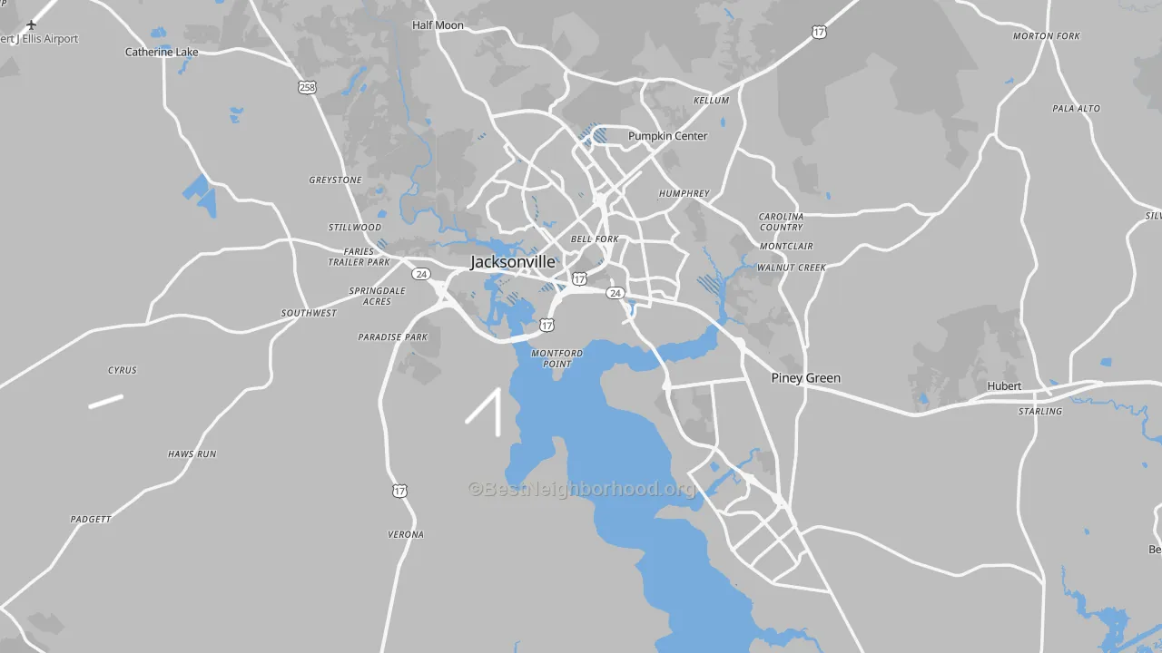 Transit Grade map of Onslow County, NC