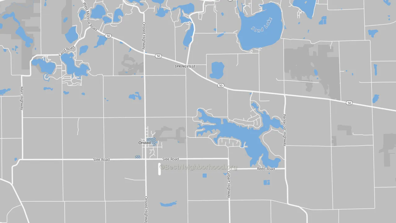 Transit Grade map of Onsted, MI