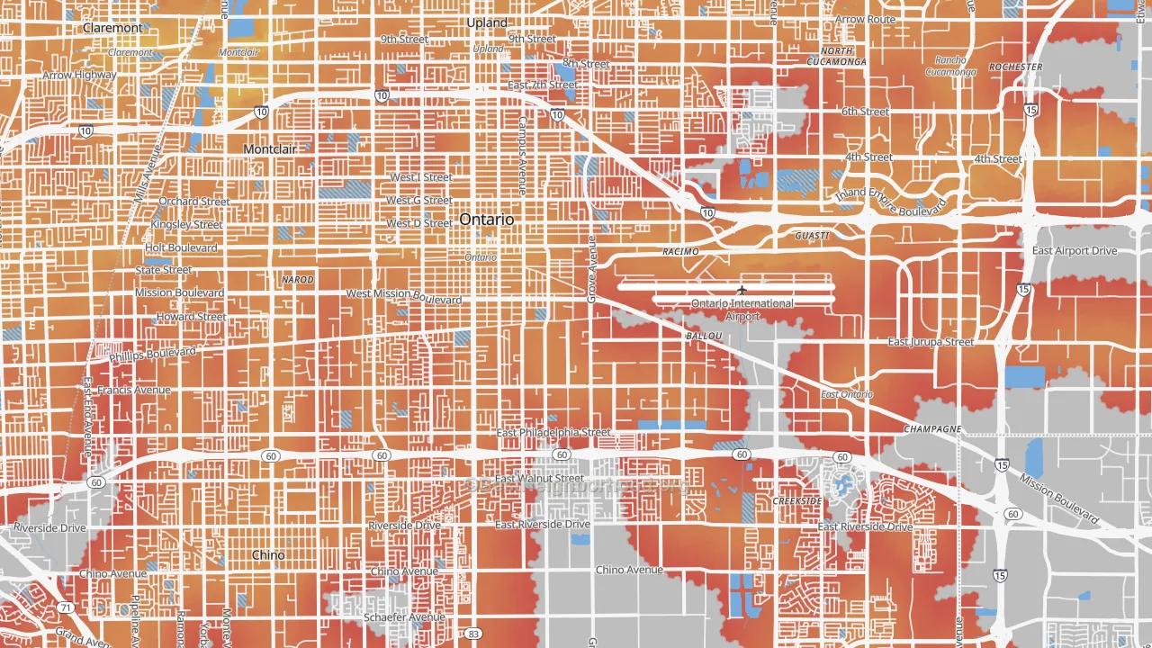 Transit Grade map of Ontario, CA