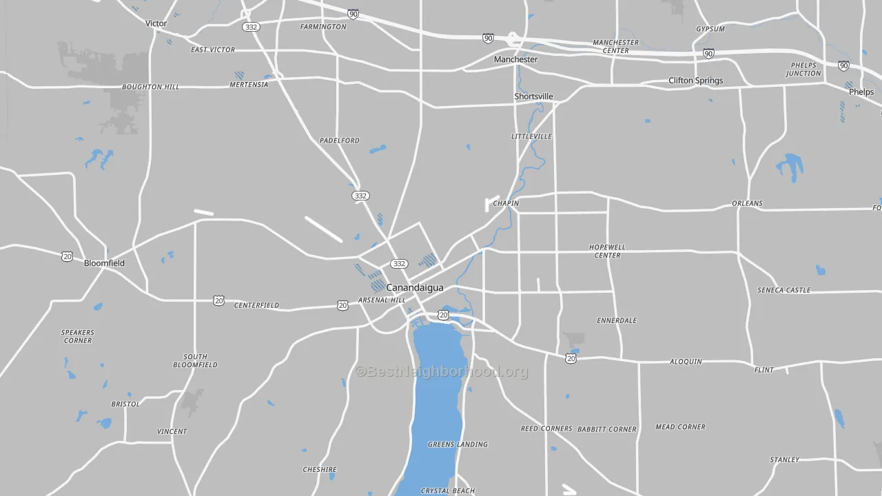 Transit Grade map of Ontario County, NY