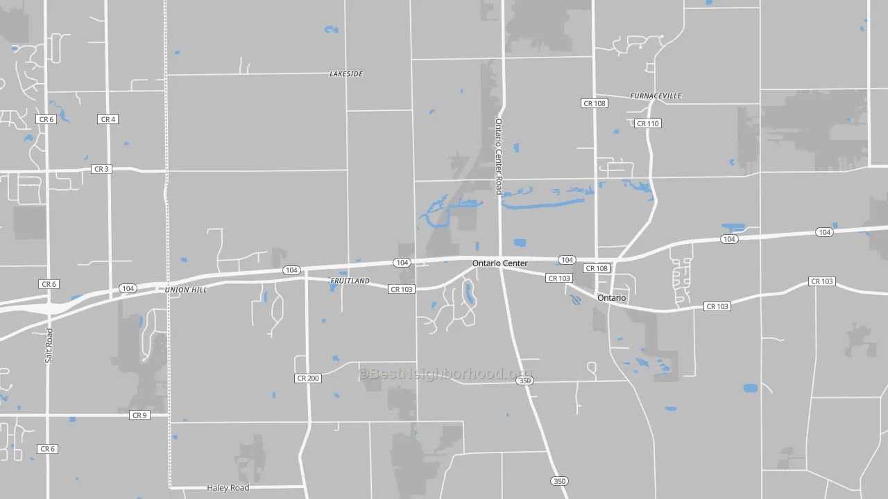 Transit Grade map of Ontario, NY