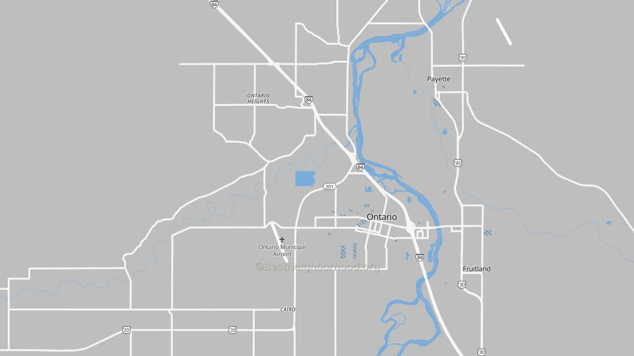 Transit Grade map of Ontario, OR