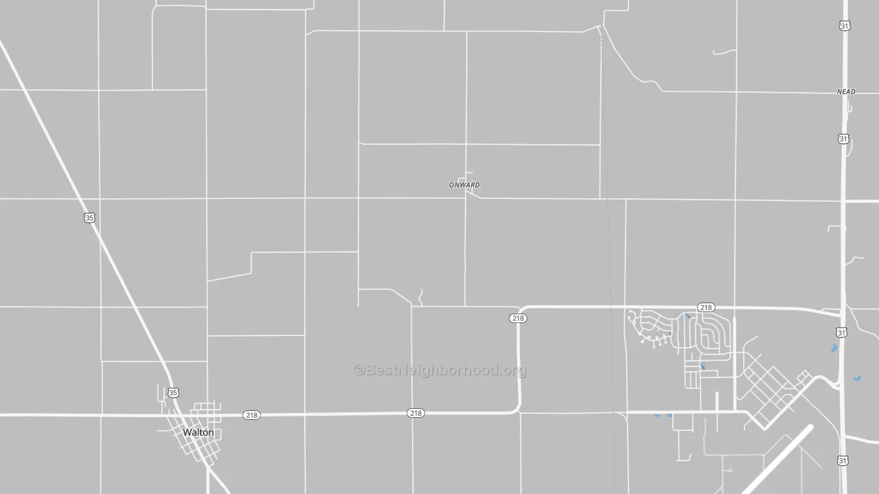 Transit Grade map of Onward, IN