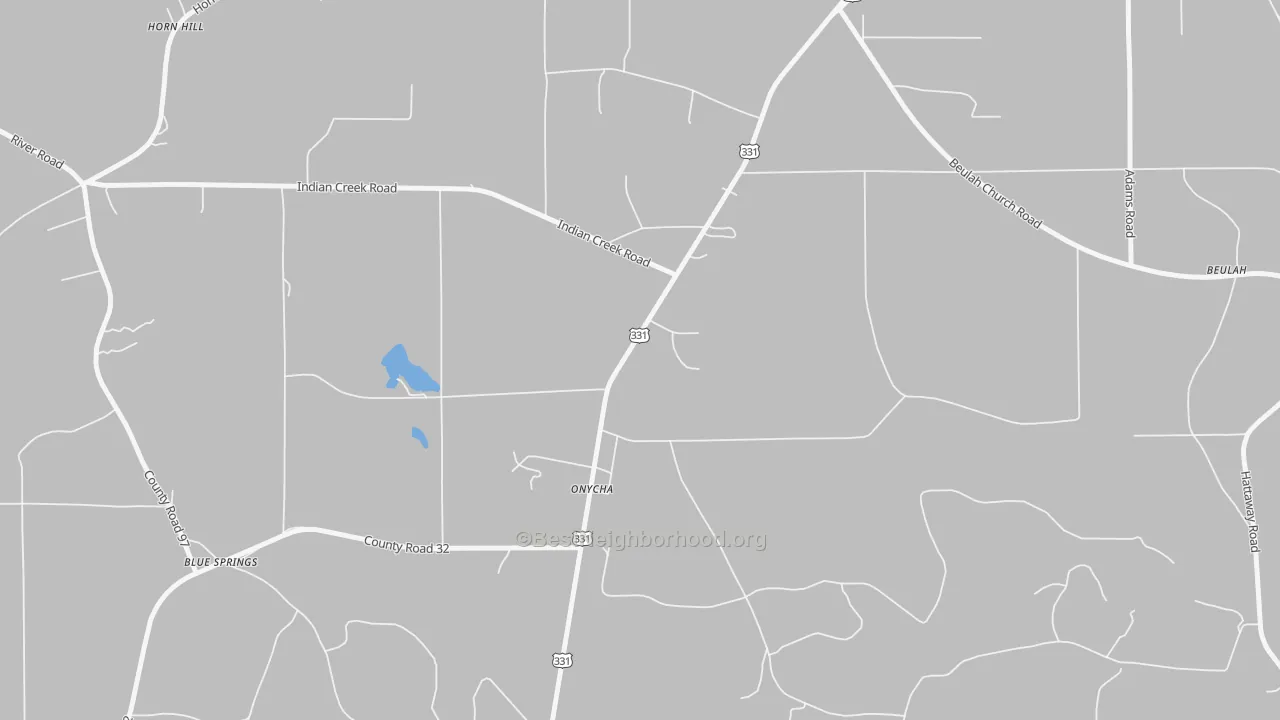Transit Grade map of Onycha, AL