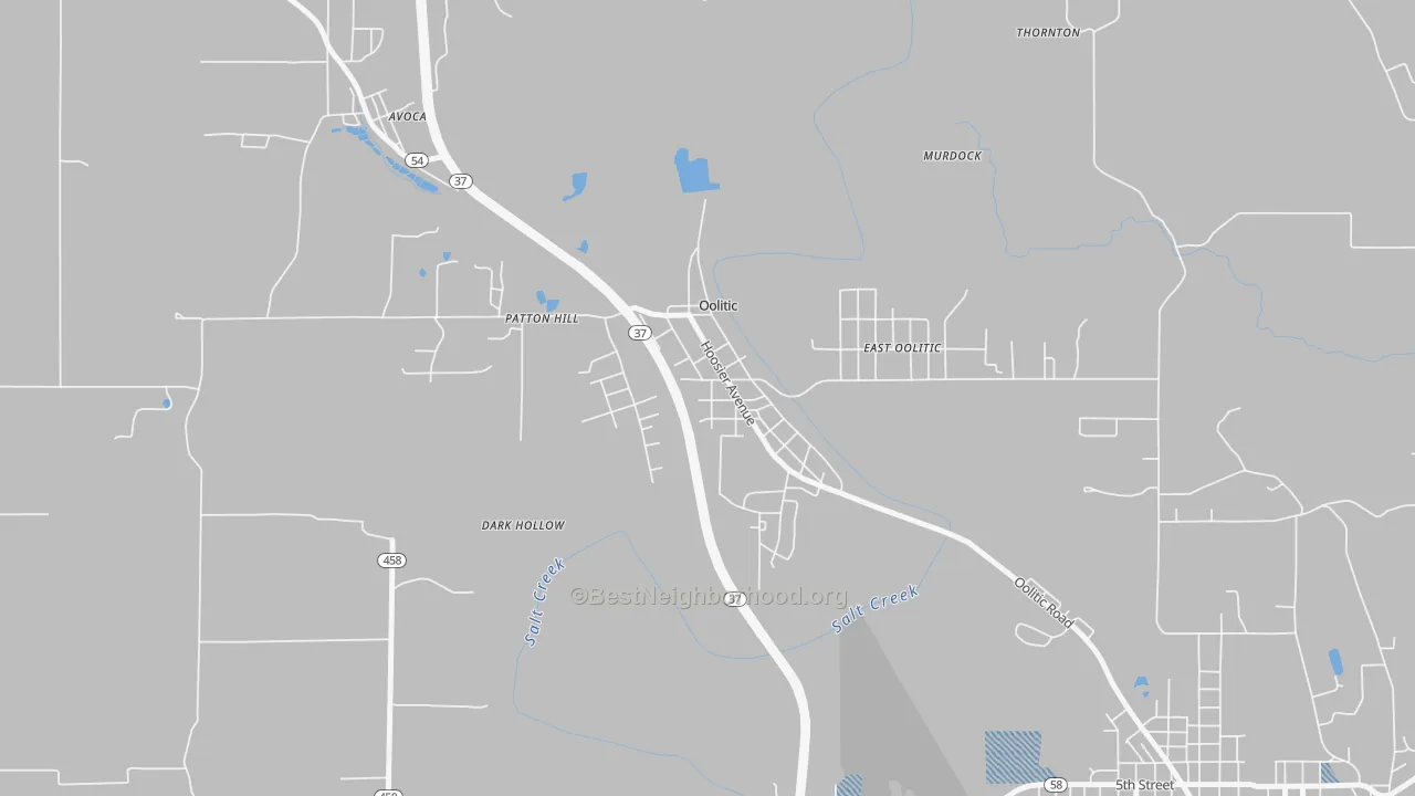 Transit Grade map of Oolitic, IN