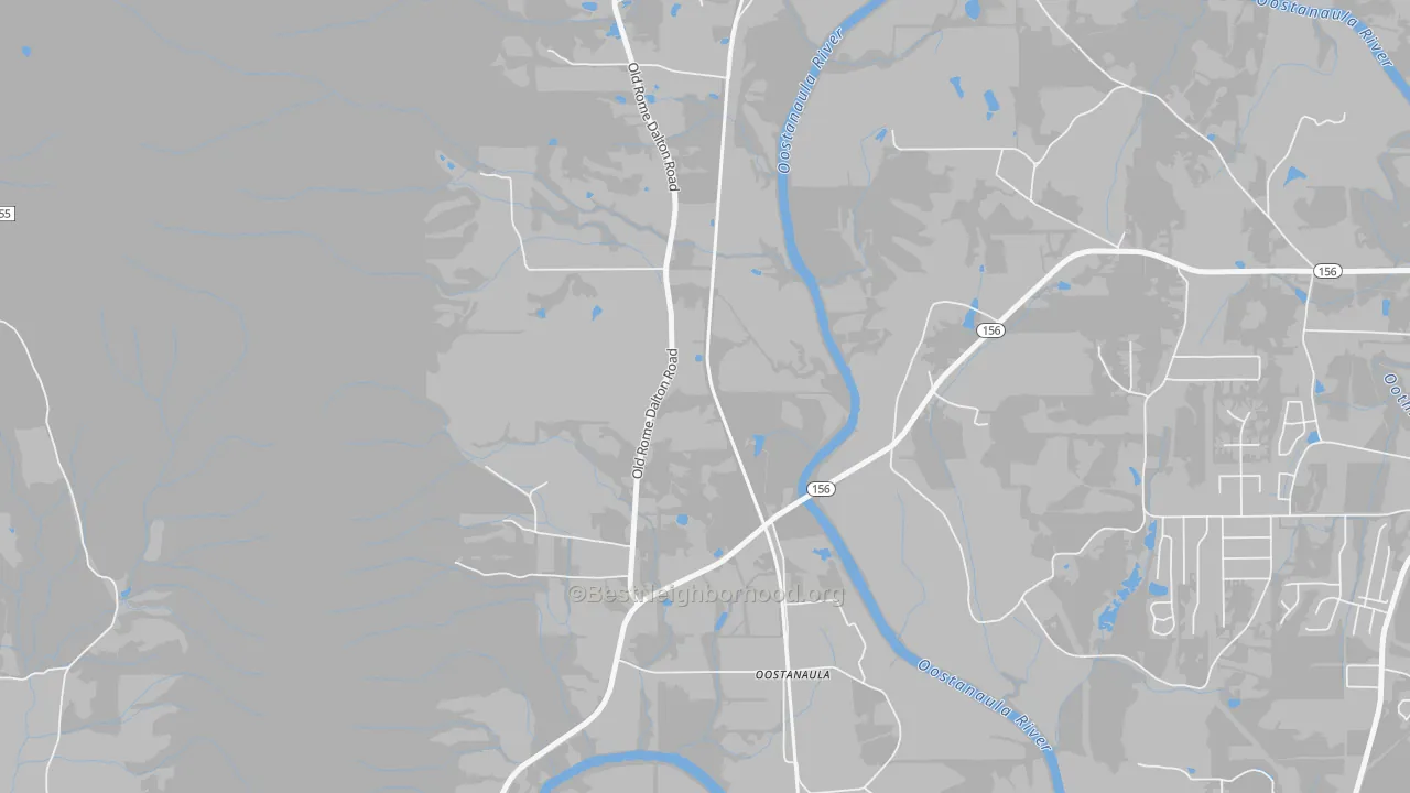 Transit Grade map of Oostanaula, GA