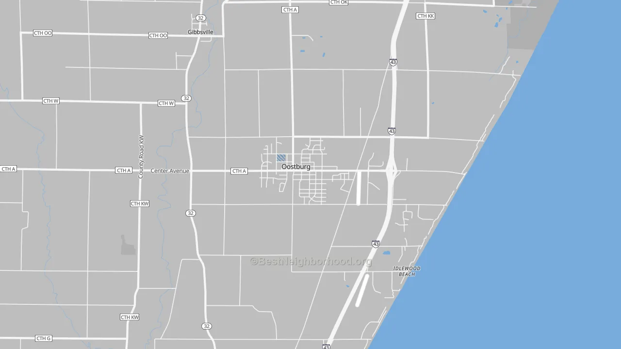Transit Grade map of Oostburg, WI