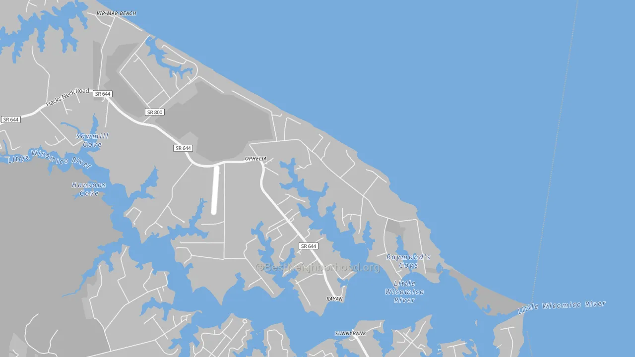 Transit Grade map of Ophelia, VA