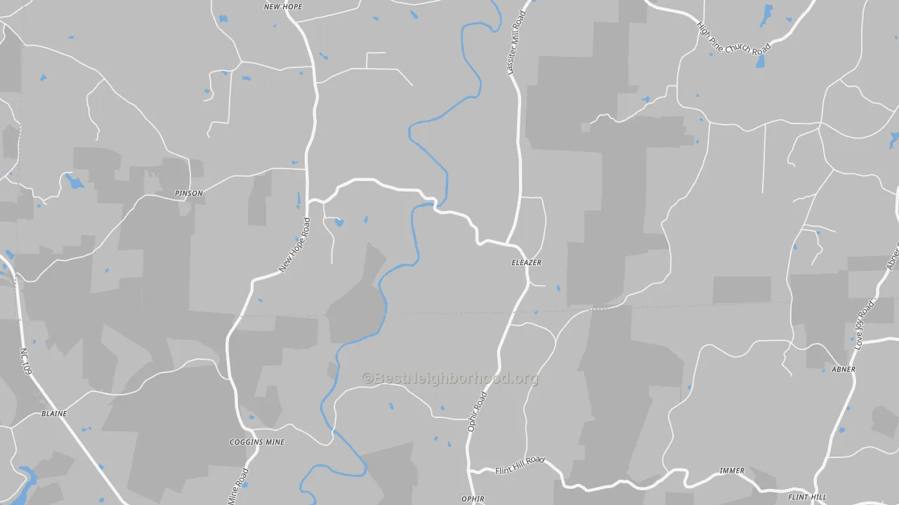 Transit Grade map of Ophir, NC