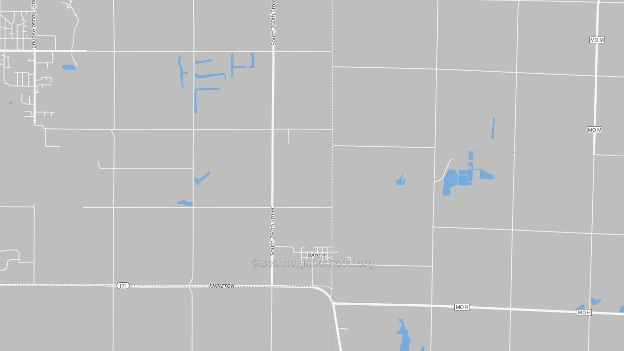 Transit Grade map of Opolis, KS