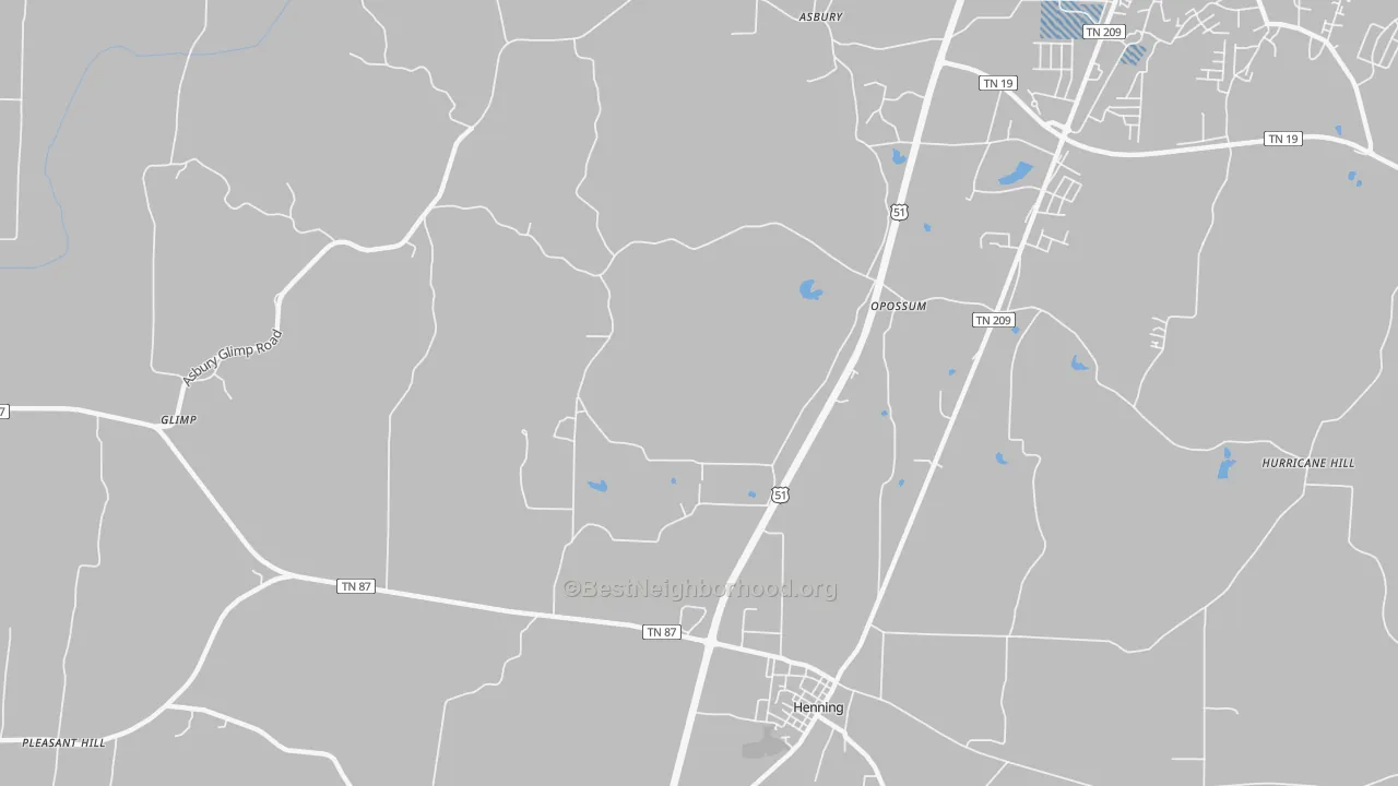 Transit Grade map of Opossum, TN