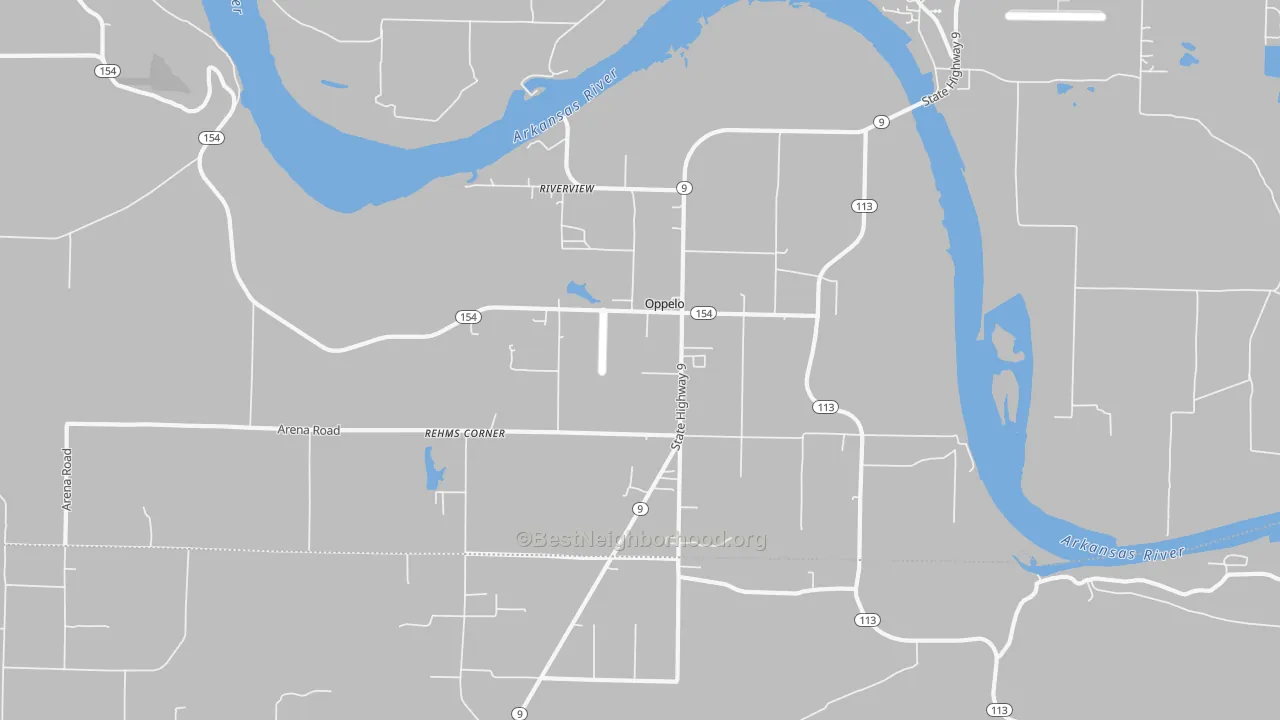 Transit Grade map of Oppelo, AR