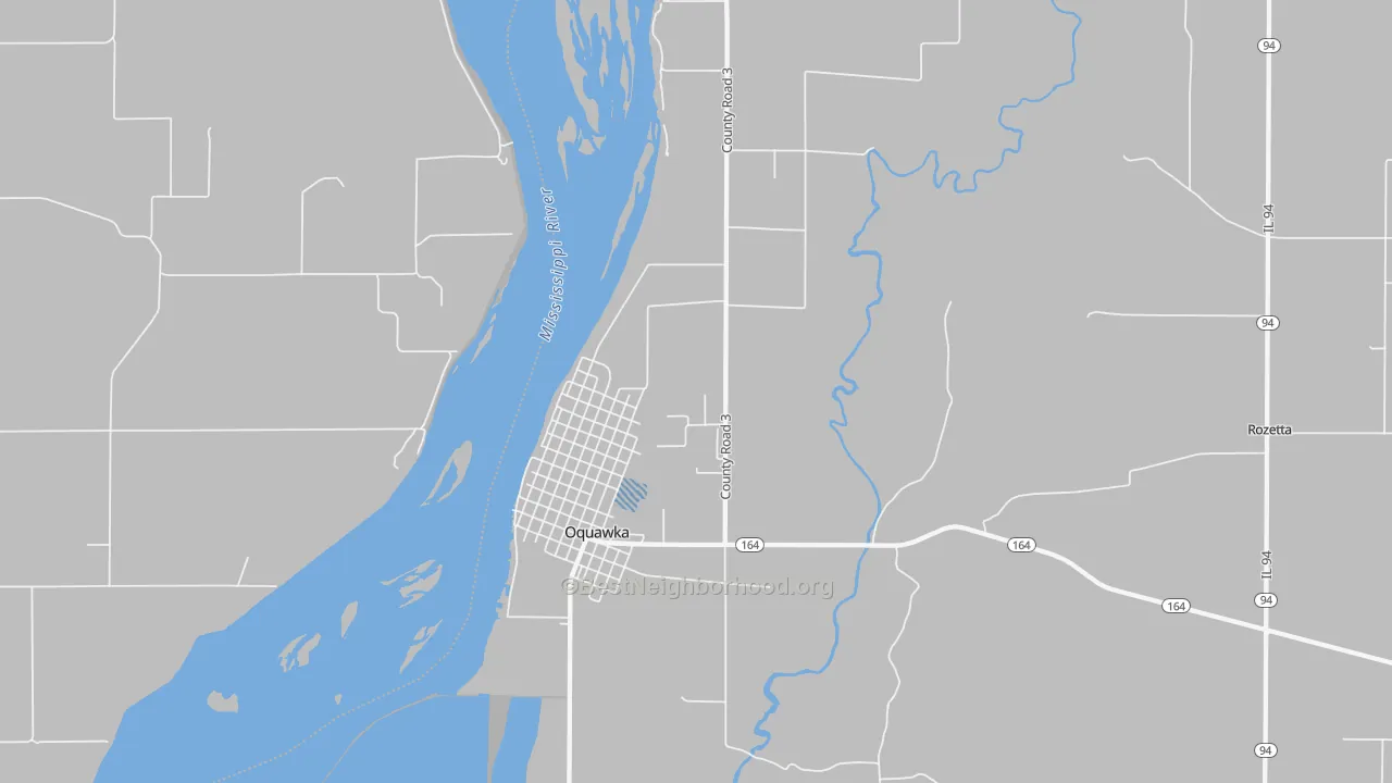 Transit Grade map of Oquawka, IL