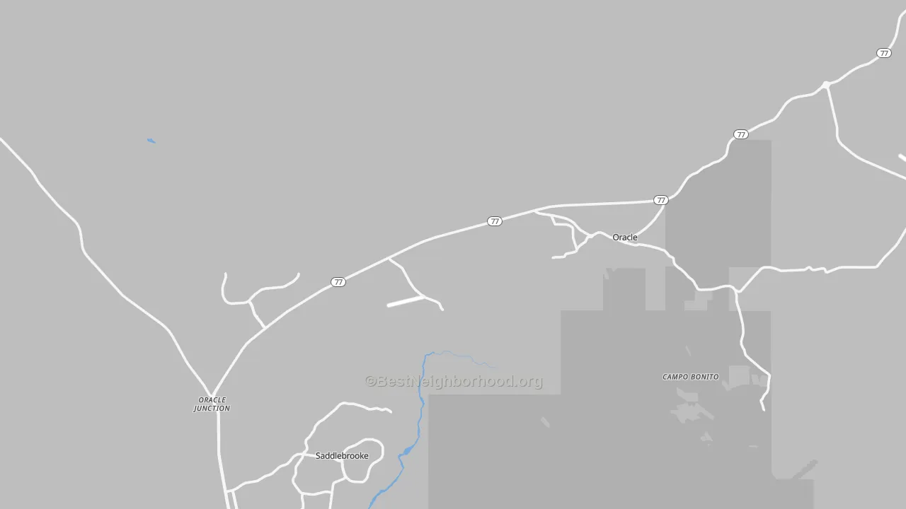 Transit Grade map of Oracle, AZ