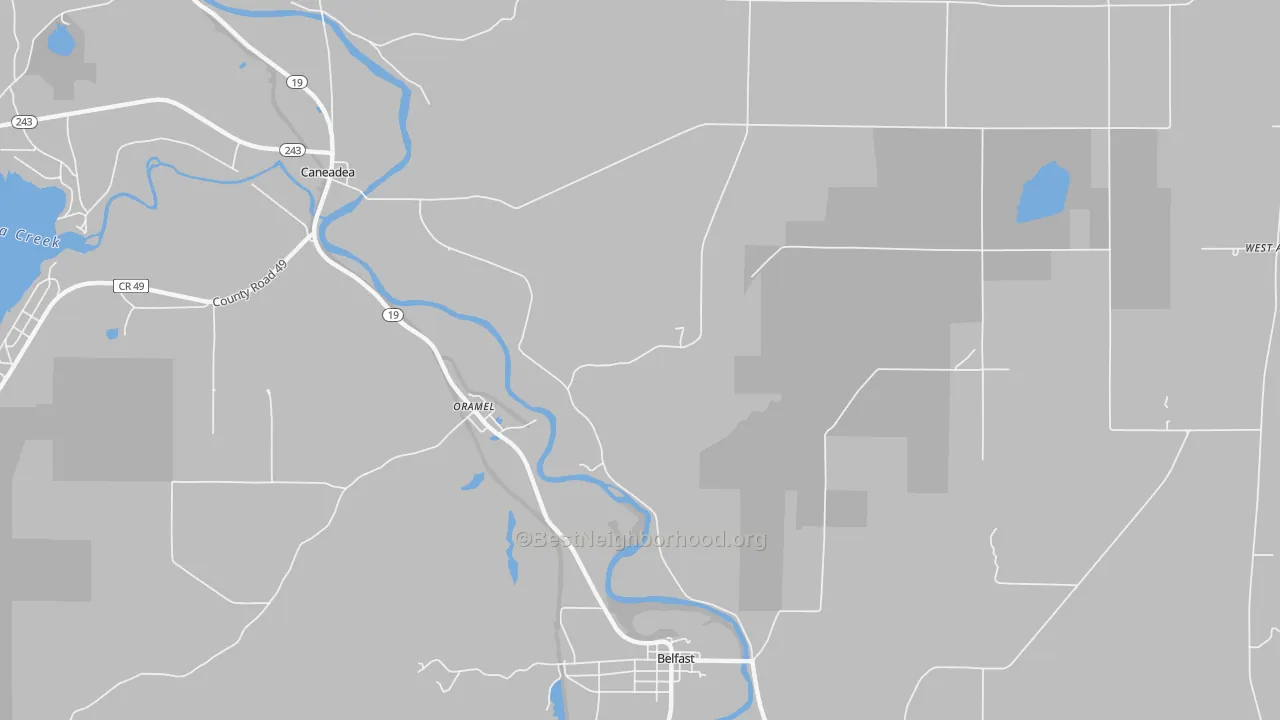 Transit Grade map of Oramel, NY