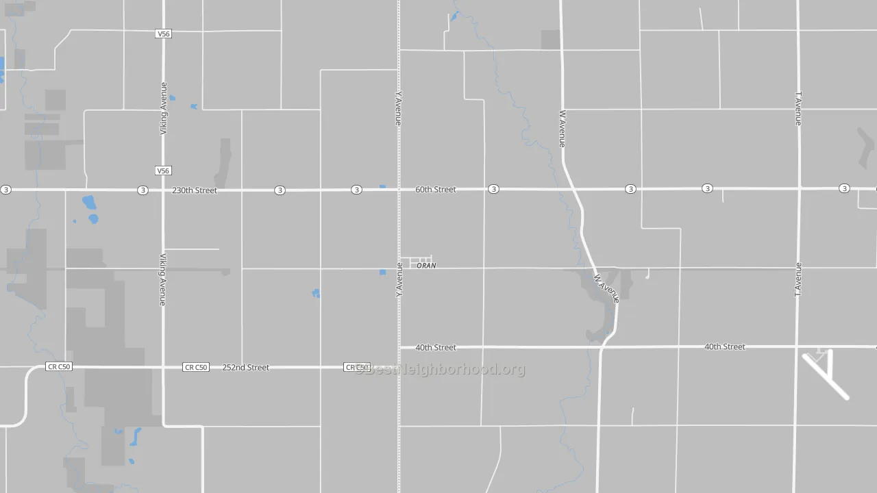 Transit Grade map of Oran, IA