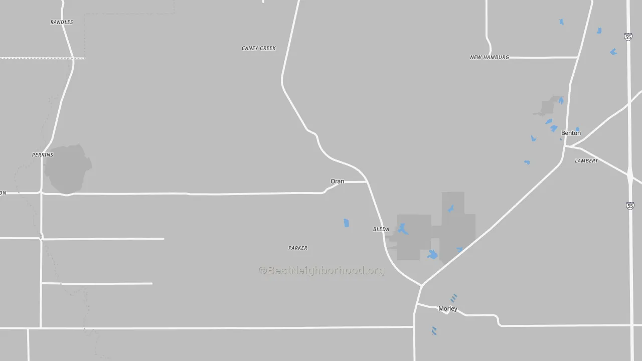 Transit Grade map of Oran, MO